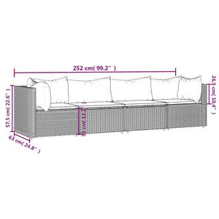 VidaXL set mobili da giardino Polirattan  