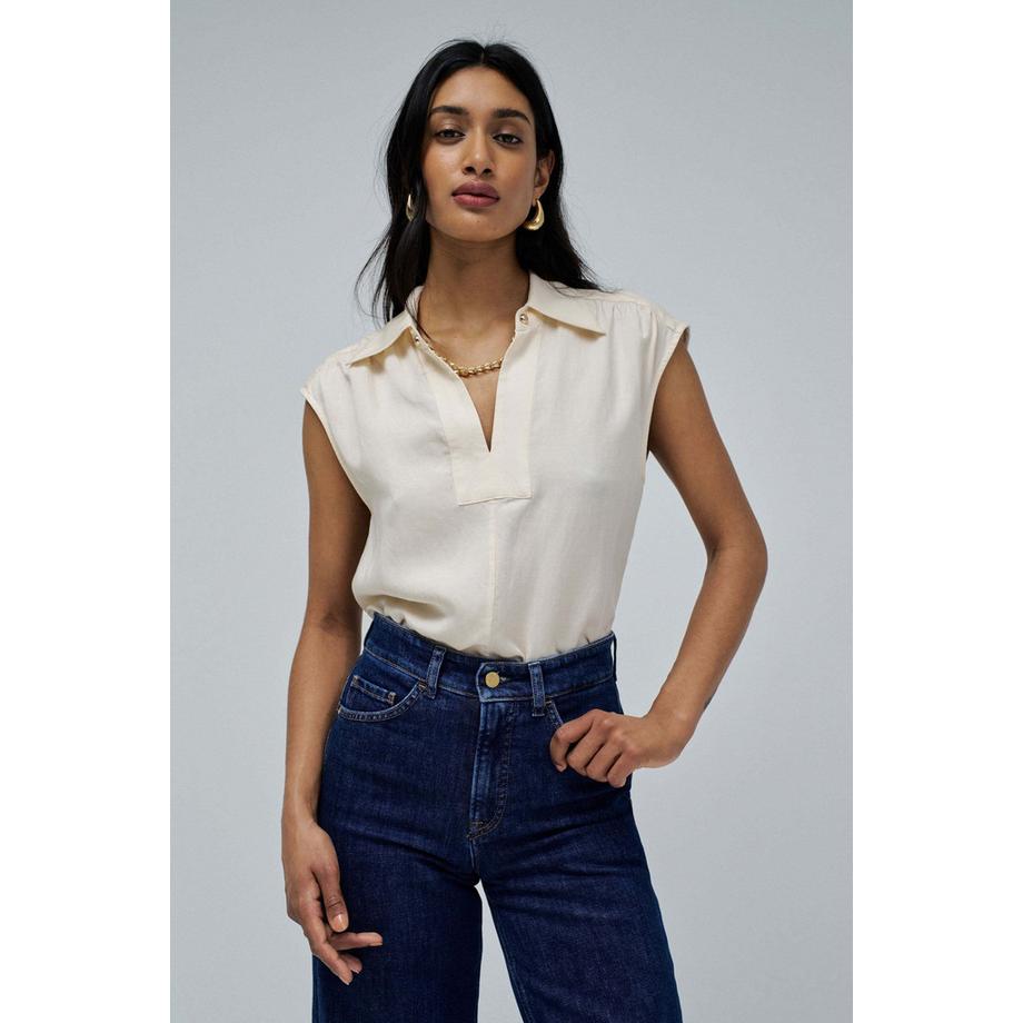 Salsa Lightdenim Blusa a maniche corte  