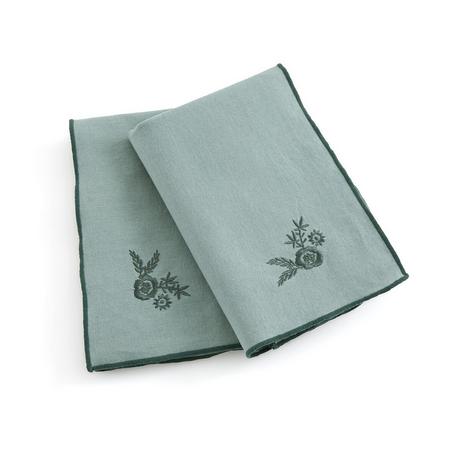 La Redoute Intérieurs Lot de 2 serviettes de table coton/lin  