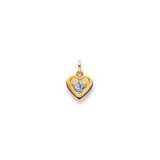 MUAU Schmuck  Pendentif ange bicolore jaune/blanc or 750, 17x11mm 