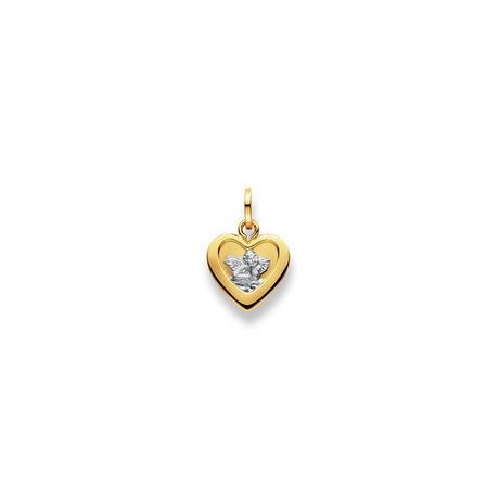 MUAU Schmuck  Pendentif ange bicolore jaune/blanc or 750, 17x11mm 