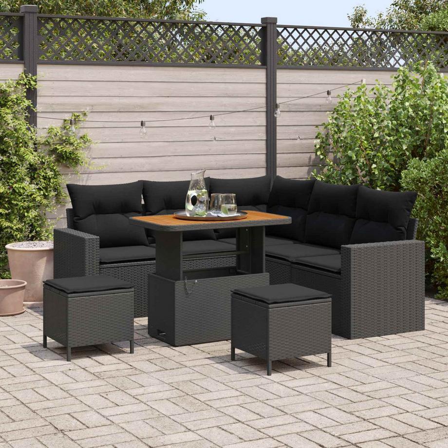 VidaXL Canapé d’extérieur poly rattan  
