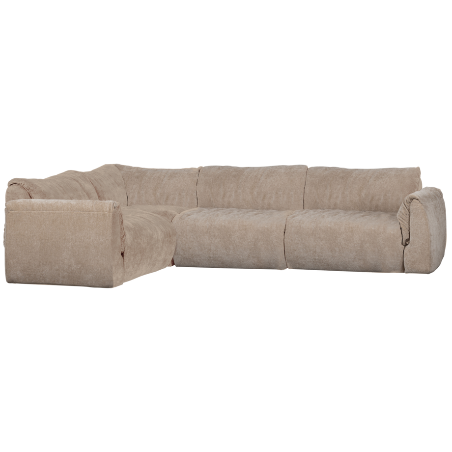 Canapé d'angle Baggy gauche 3D-Chenille sable 301x210