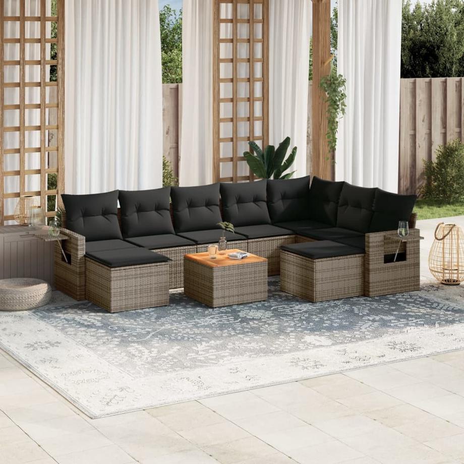 VidaXL set divano da giardino Polirattan  