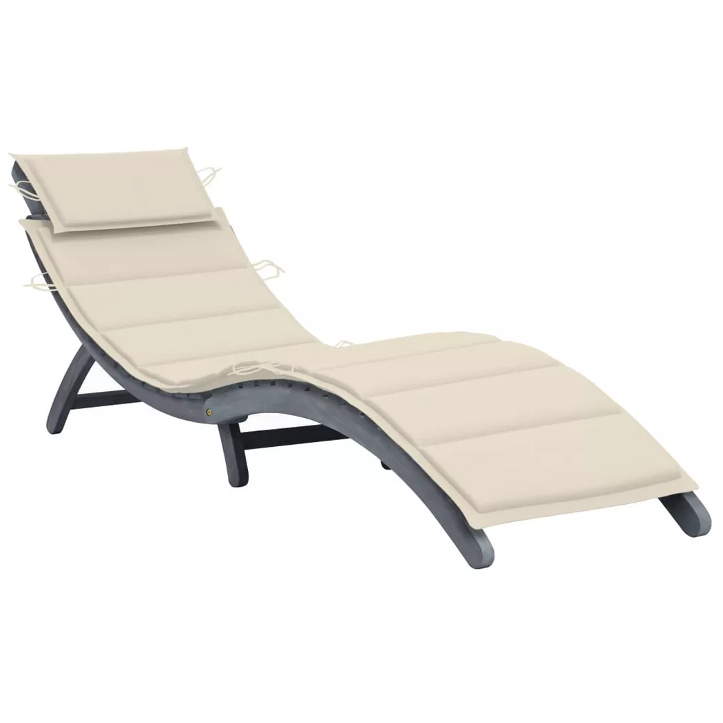 VidaXL - Chaise longue bois d'acacia, One Size, Gris