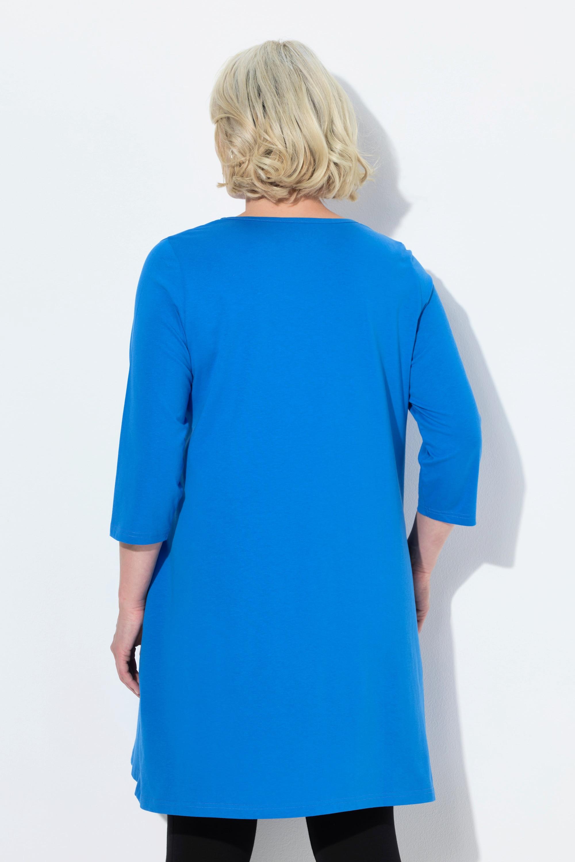 Ulla Popken Maglia Lunga Scollo Quadrato Maniche 3/4 Linea ad A  