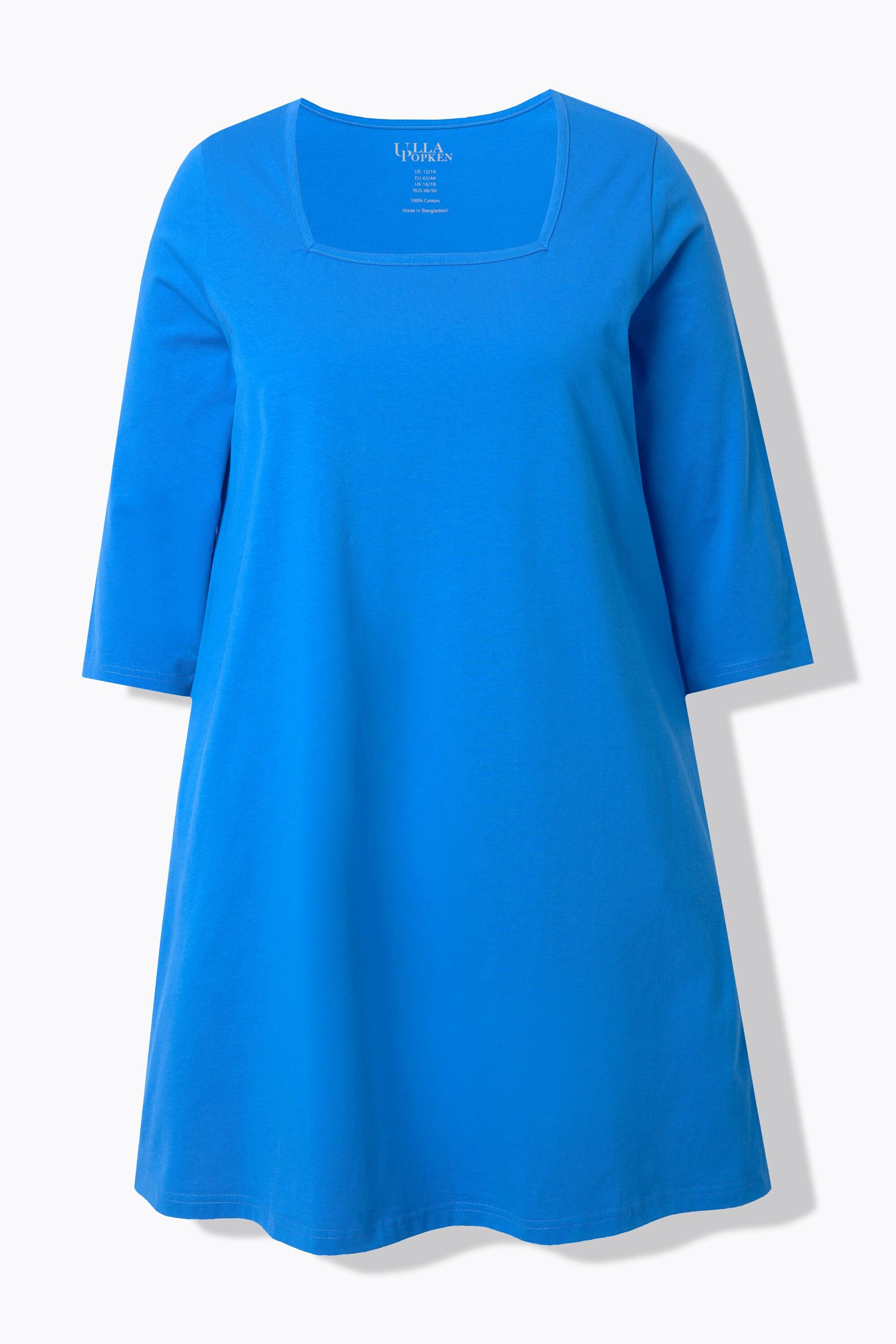 Ulla Popken Maglia Lunga Scollo Quadrato Maniche 3/4 Linea ad A  