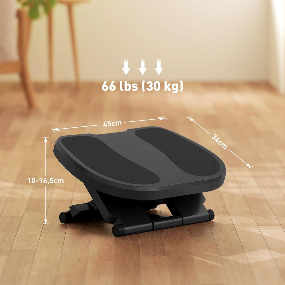 Northio  Fußstütze Schreibtisch, 3 Stufig Höhenverstellbar Fußbank, Ergonomische Fußablage, für Homeoffice, Büro, Grau 