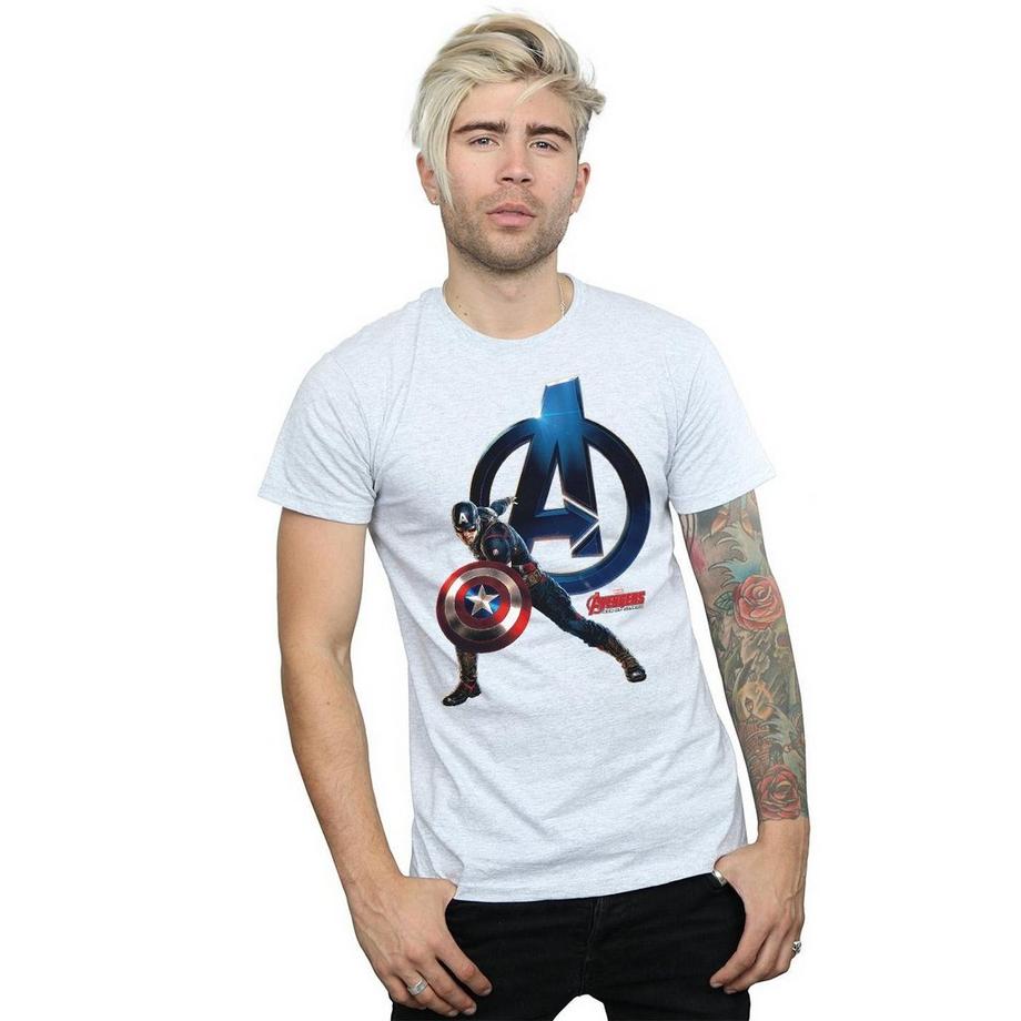 MARVEL Avengers Captain America Grafikdruck T-Shirt  