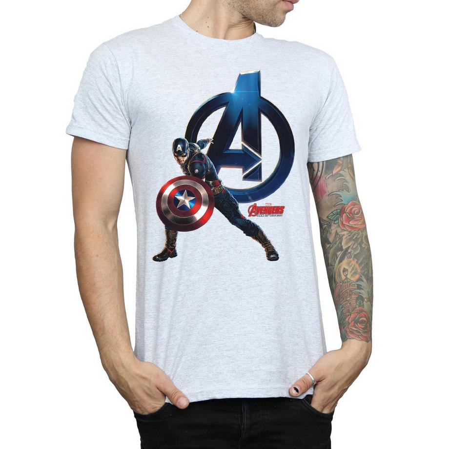 MARVEL Avengers Captain America Grafikdruck T-Shirt  