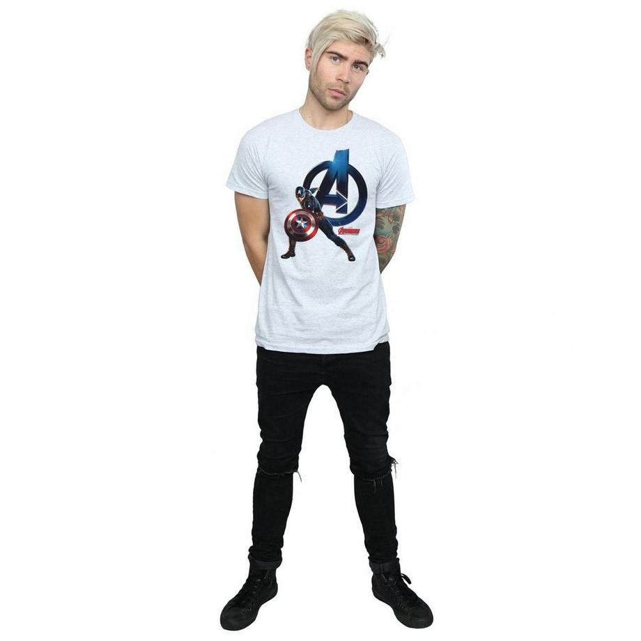 MARVEL Avengers Captain America Grafikdruck T-Shirt  