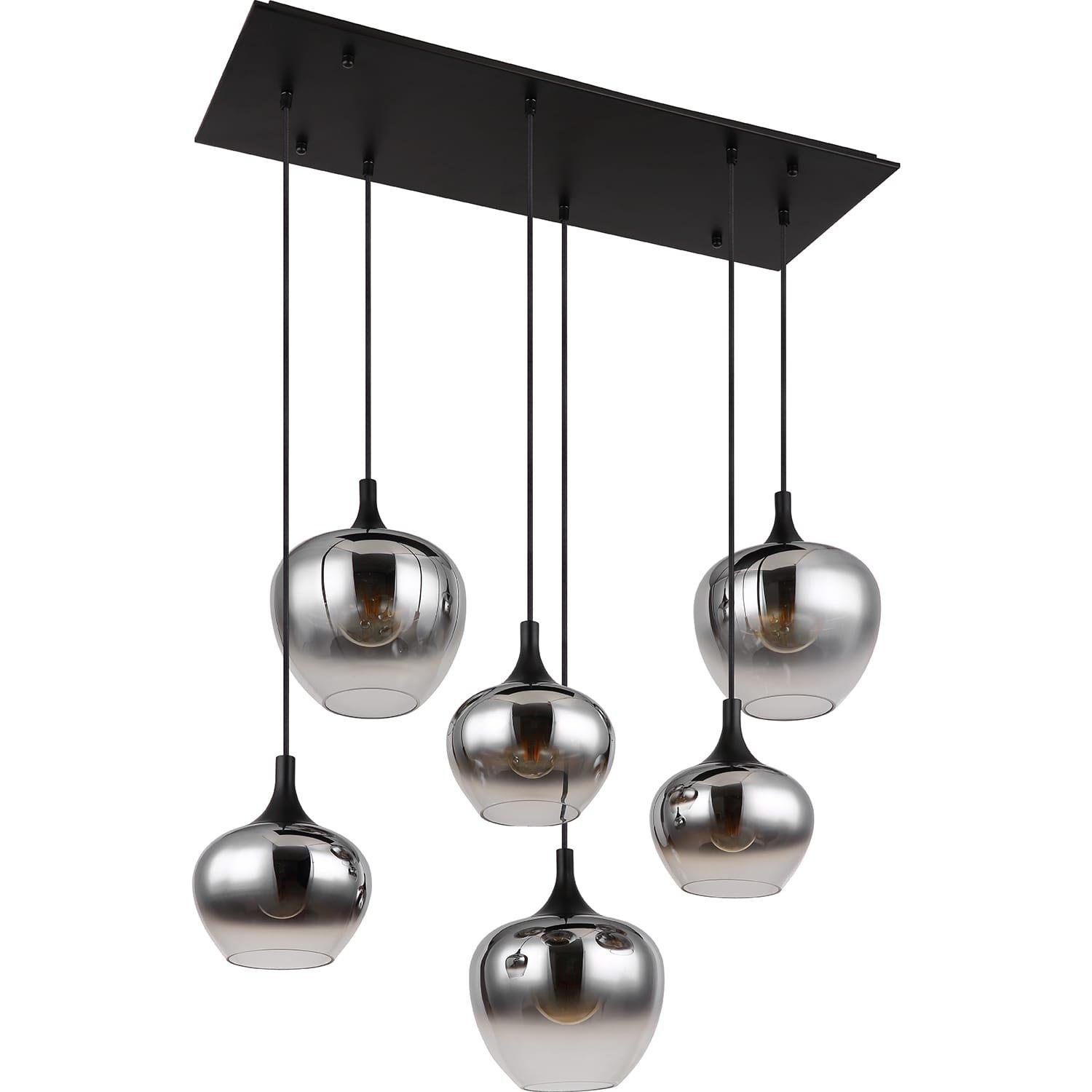 mutoni Lampe à suspension Maxy métal noir mat 6xE27  