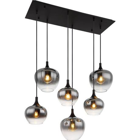 mutoni Lampe à suspension Maxy métal noir mat 6xE27  