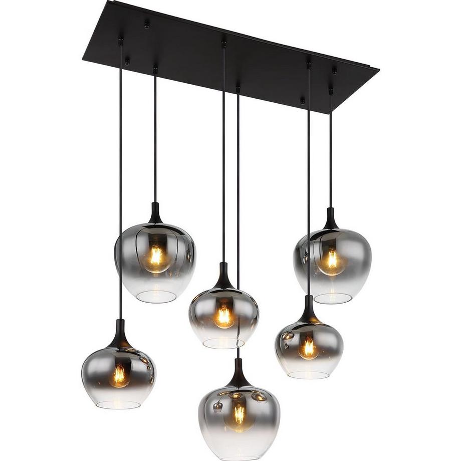 Lampe à suspension Maxy métal noir mat 6xE27