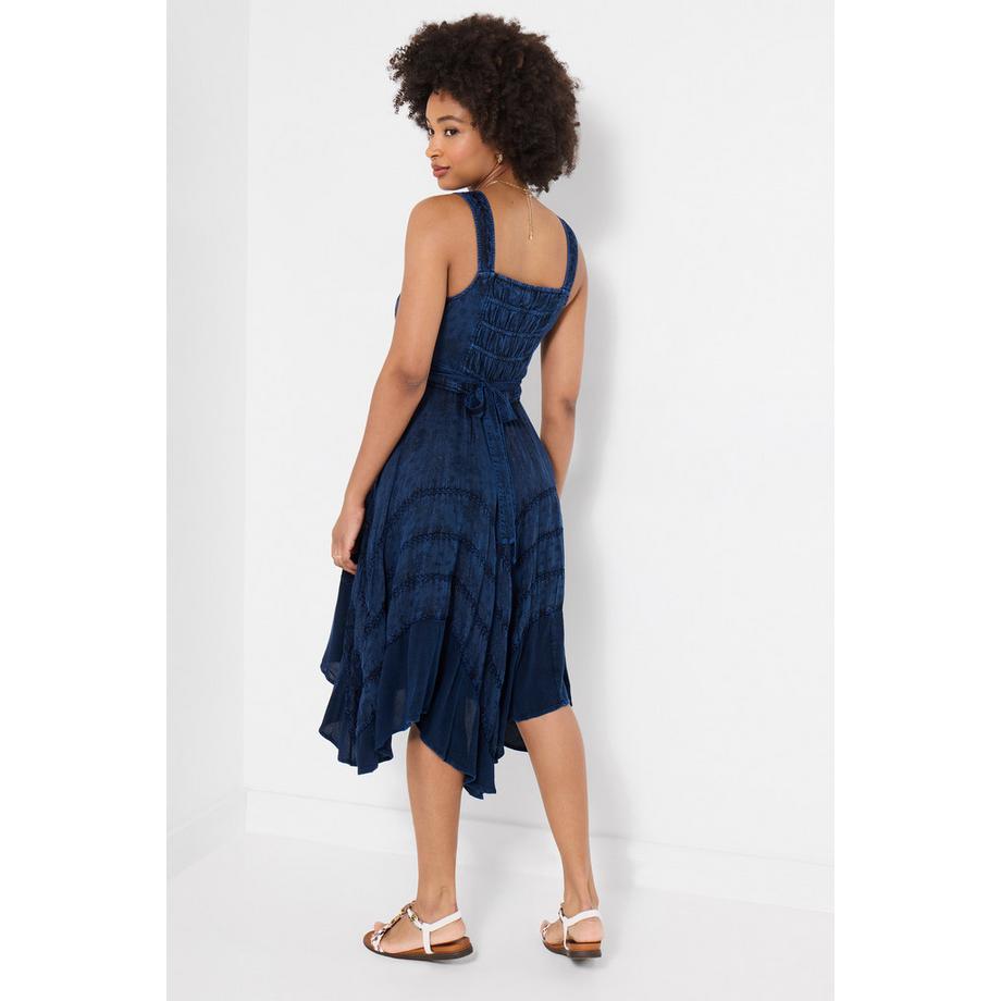 Joe Browns Knielanges Jacquard Kleid bestickt mit Zipfelsaum  