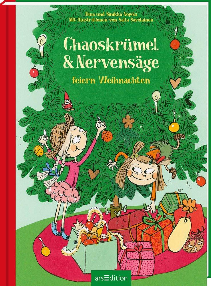 Chaoskrümel & Nervensäge feiern Weihnachten (Chaoskrümel & Nervensäge 4) Nopola, Tiina; Nopola, Sinikka; Savolainen, Salla (Illustrationen); Küddelsmann, Tanja (Übersetzung) Couverture rigide 