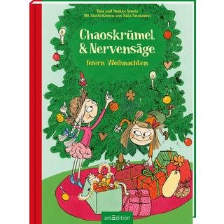 Chaoskrümel & Nervensäge feiern Weihnachten (Chaoskrümel & Nervensäge 4) Nopola, Tiina; Nopola, Sinikka; Savolainen, Salla (Illustrationen); Küddelsmann, Tanja (Übersetzung) Couverture rigide 