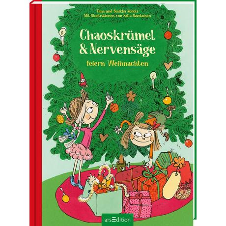 Chaoskrümel & Nervensäge feiern Weihnachten (Chaoskrümel & Nervensäge 4) Nopola, Tiina; Nopola, Sinikka; Savolainen, Salla (Illustrationen); Küddelsmann, Tanja (Übersetzung) Couverture rigide 