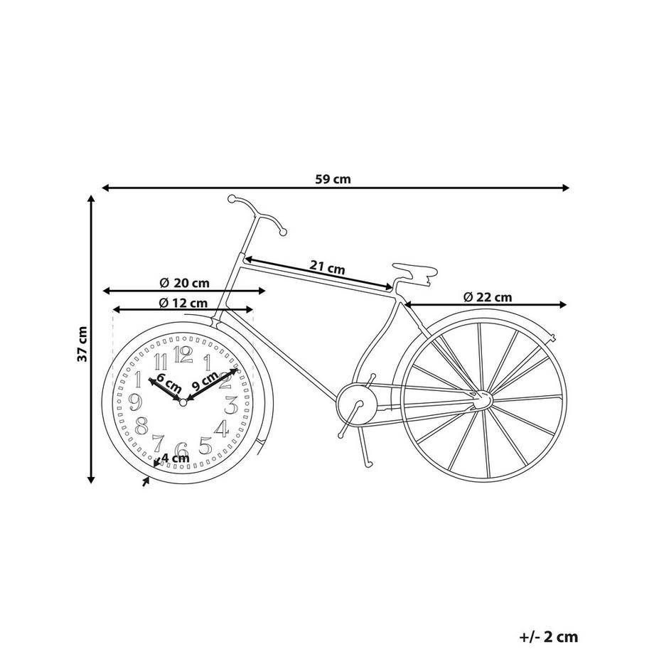 Beliani Tischuhr aus Aluminium Retro LILLO  