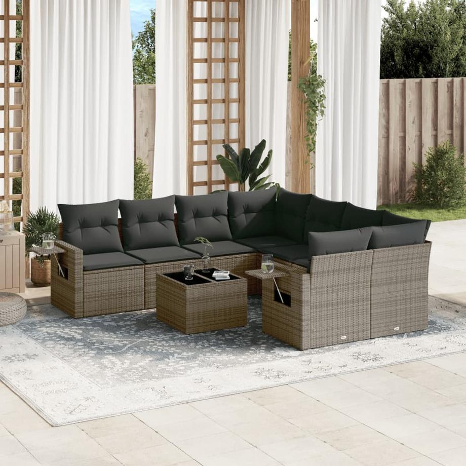VidaXL set divano da giardino Polirattan  