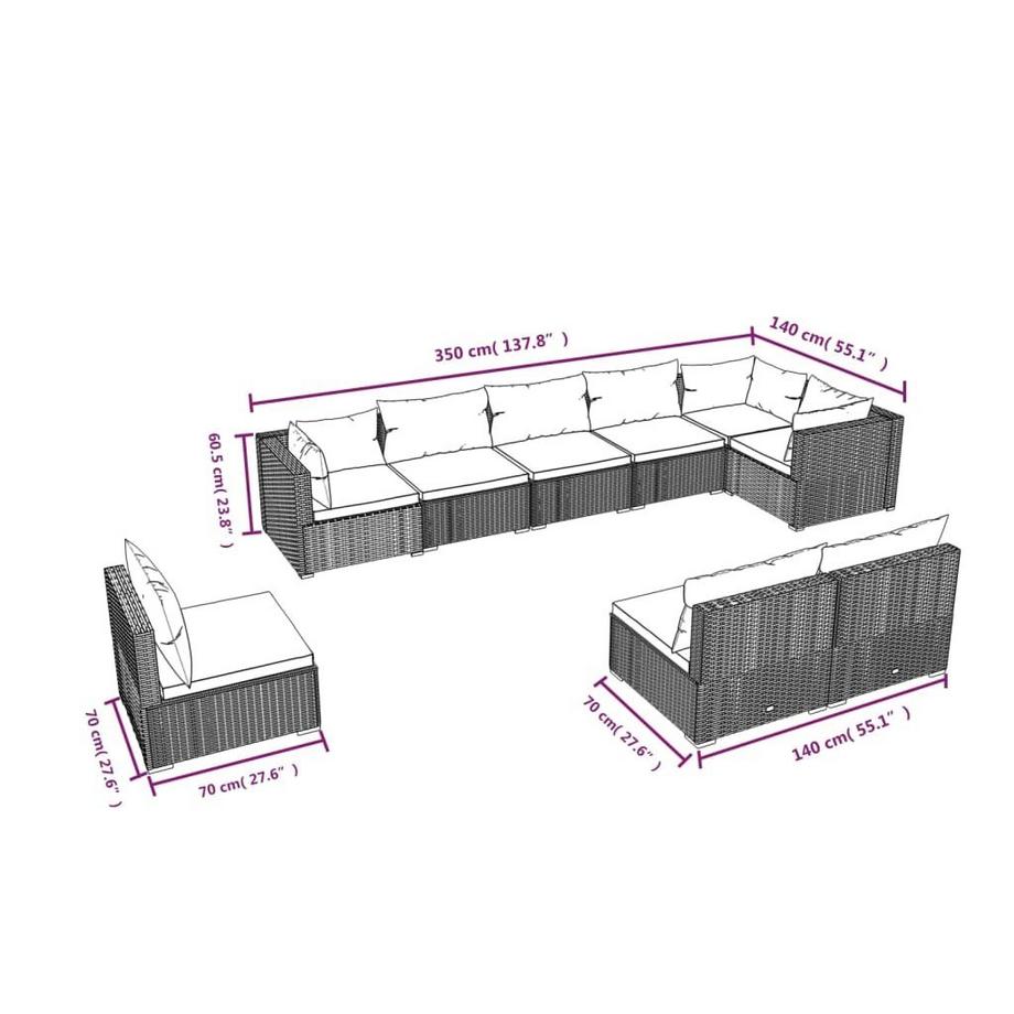 VidaXL Garten lounge set poly-rattan  