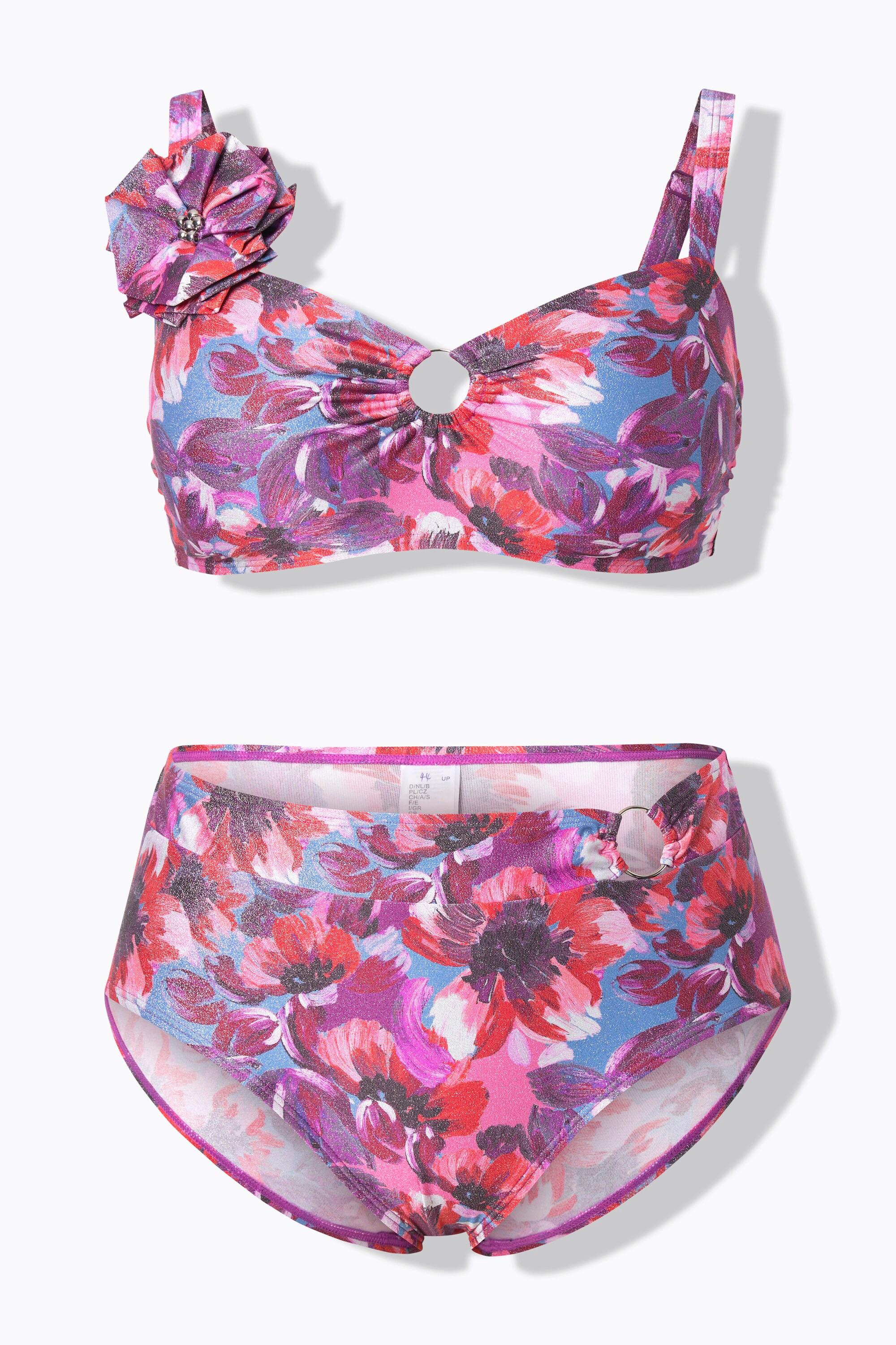 Ulla Popken Glitzer Softcup Bikini verstellbare Träger  