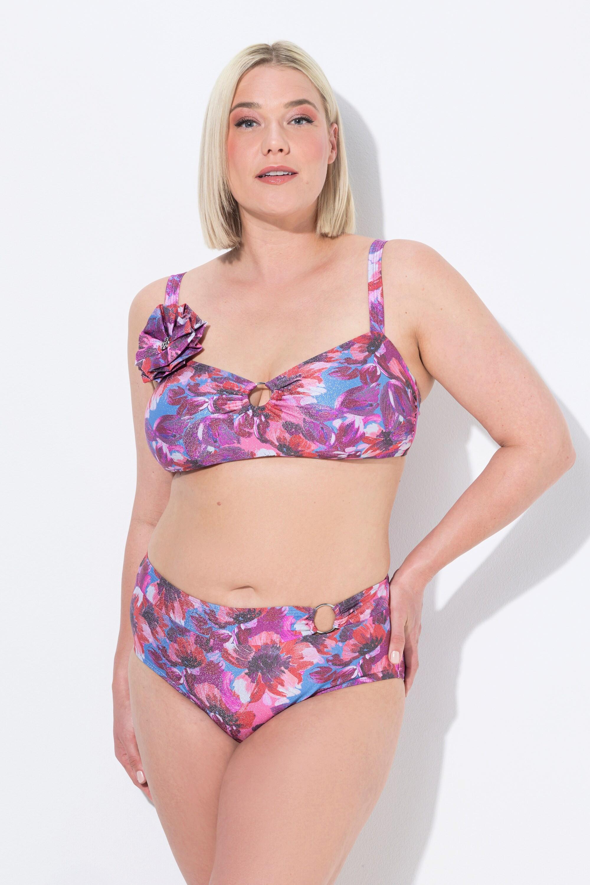 Ulla Popken Glitzer Softcup Bikini verstellbare Träger  