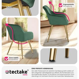 Tectake Stuhl Marilyn Samtoptik, goldene Stuhlbeine  