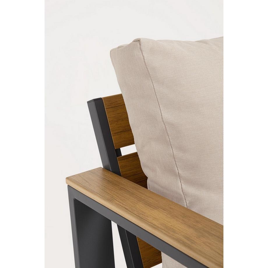 mutoni Salon de jardin Leandro anthracite-beige (set de 4)  