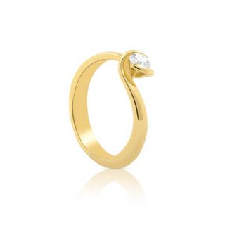 MUAU Schmuck  Solitaire Ring Diamant 0.25ct. Gelbgold 750 