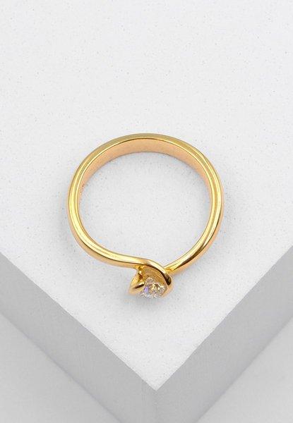 MUAU Schmuck  Solitaire Ring Diamant 0.25ct. Gelbgold 750 