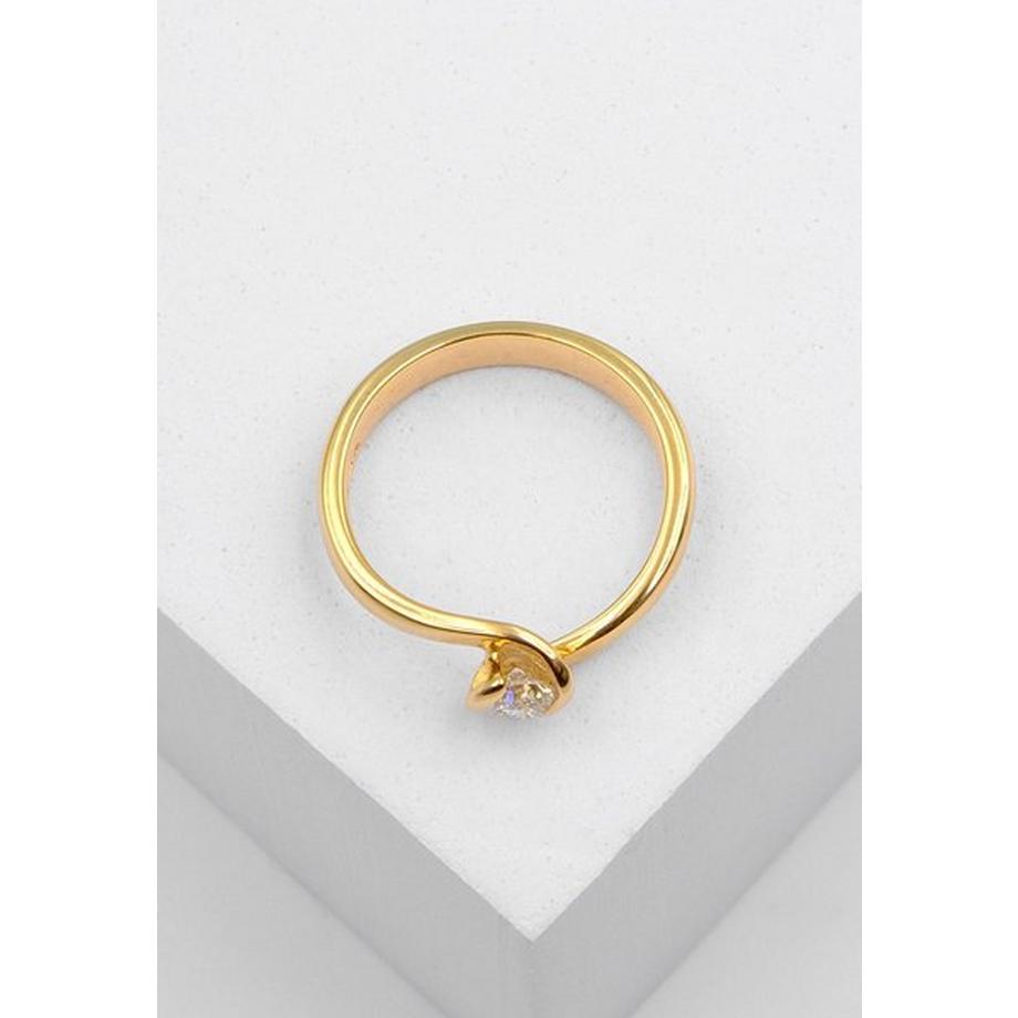 MUAU Schmuck  Solitaire Ring Diamant 0.25ct. Gelbgold 750 