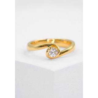 MUAU Schmuck  Solitaire Ring Diamant 0.25ct. Gelbgold 750 