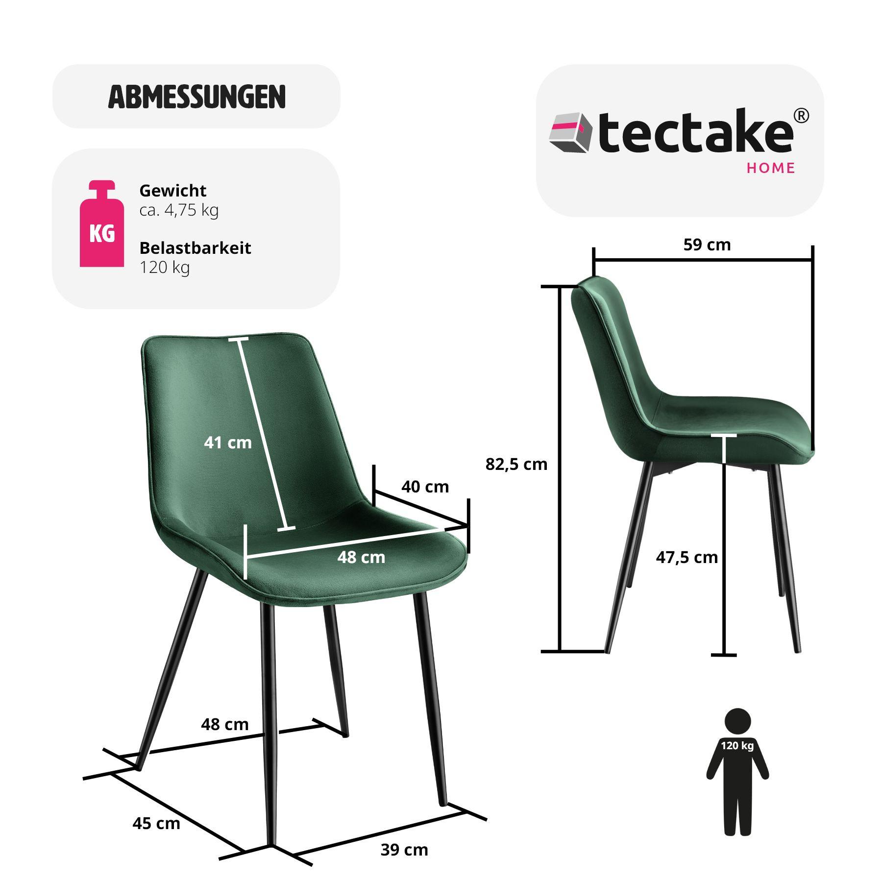 Tectake Set Stuhl Monroe Samtoptik  