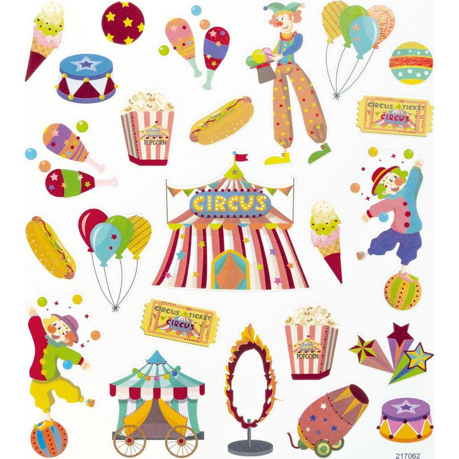 Folia Charming-Sticker Circus 2 Blatt/49 Stück  