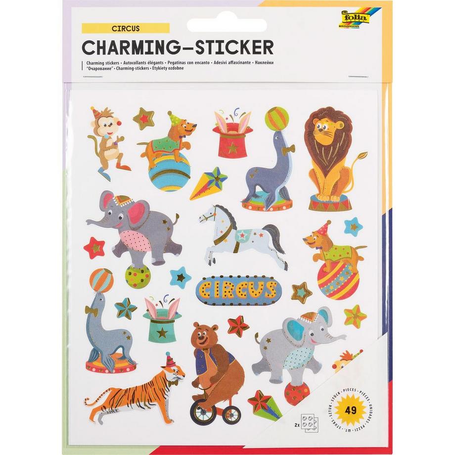 Folia Charming-Sticker Circus 2 Blatt/49 Stück  