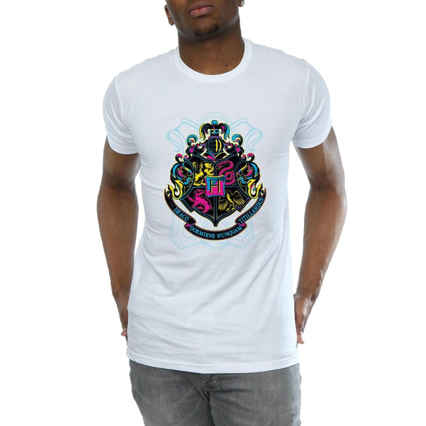 Harry Potter Hogwarts Wappen Neon Slim Fit T-Shirt  