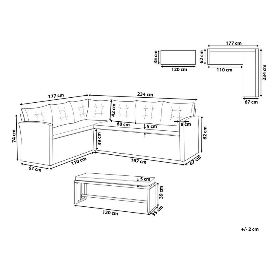 Beliani Ecksofa aus PE Rattan Klassisch VITERBO  