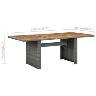 VidaXL Table de jardin rotin synthétique  