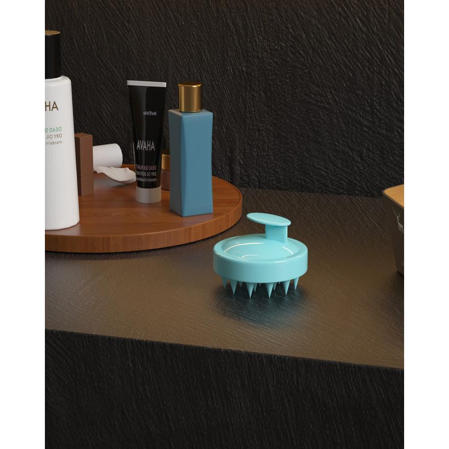 Intirilife  Intirilife Brosse de massage du cuir chevelu en silicone pour cheveux mouillés et secs 