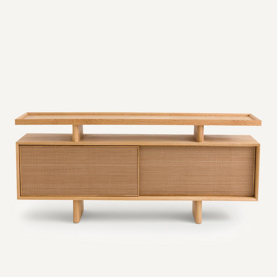 AM.PM Buffet console chêne plaqué et cuir  