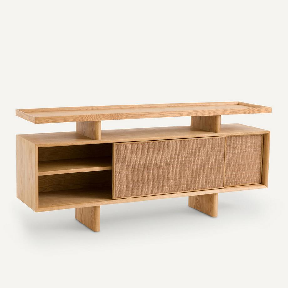 AM.PM Buffet console chêne plaqué et cuir  