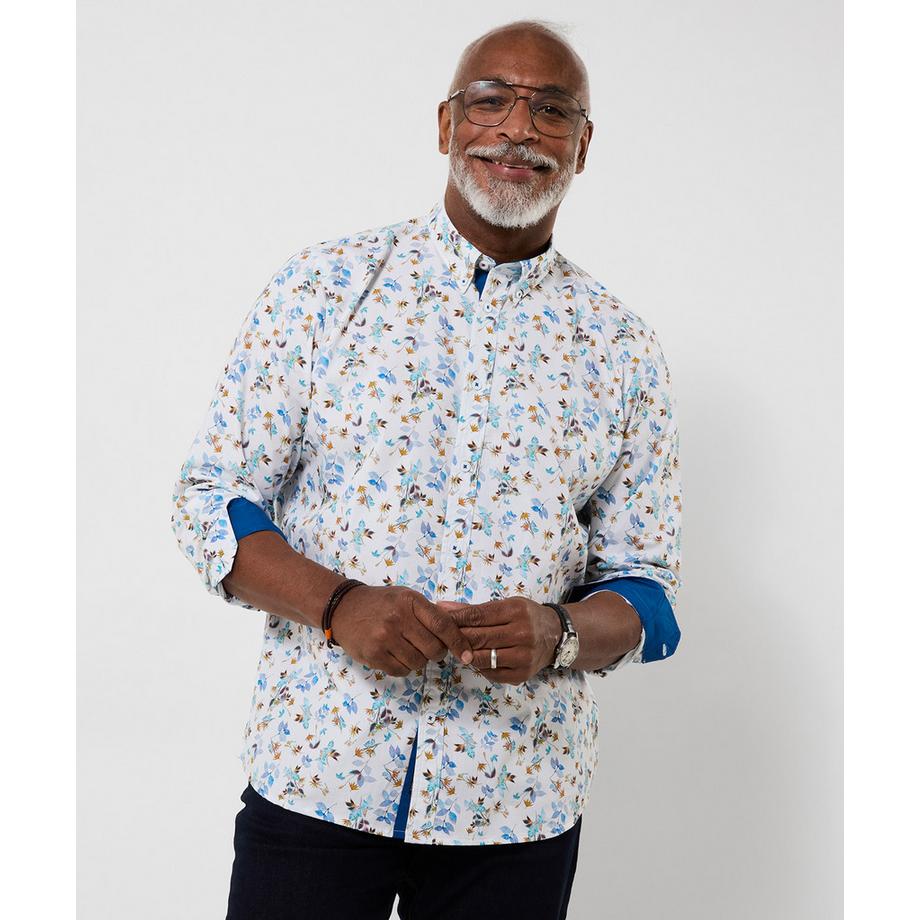 Chemise à manches longues imprimé feuillage