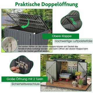 Northix Contenitore per rifiuti per 2 bidoni della spazzatura Contenitore per rifiuti in metallo zincato Casa per rifiuti con 2 ante  