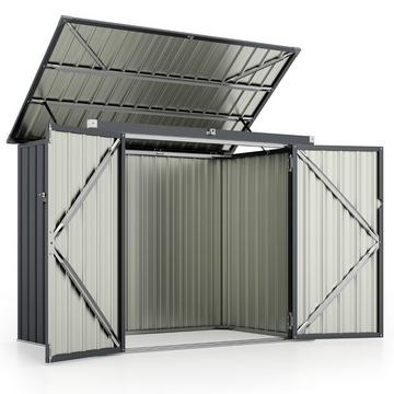 Mülltonnenbox für 2 Mülltonnen Müllbox aus Verzinktem Metall Müllhaus mit 2 Türen