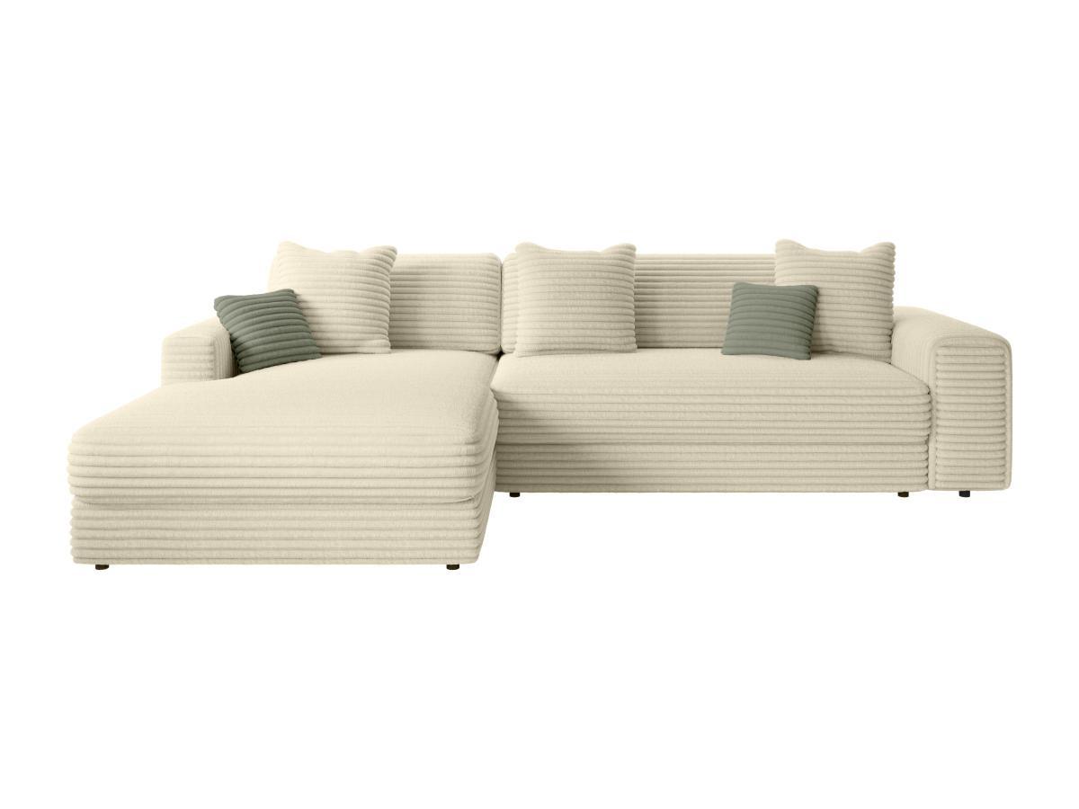 PASCAL MORABITO Ecksofa - Ecke links - grob gerippter Cord - Beige - CALAZO von Pascal Morabito  