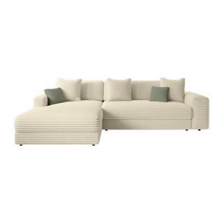 PASCAL MORABITO Ecksofa - Ecke links - grob gerippter Cord - Beige - CALAZO von Pascal Morabito  