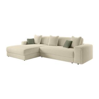 PASCAL MORABITO Ecksofa - Ecke links - grob gerippter Cord - Beige - CALAZO von Pascal Morabito  