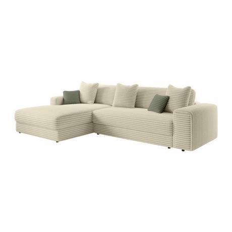 PASCAL MORABITO Ecksofa - Ecke links - grob gerippter Cord - Beige - CALAZO von Pascal Morabito  