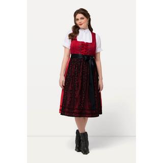 Ulla Popken Dirndl Grembiule Pizzo Scollo Rettangolare Senza Maniche  